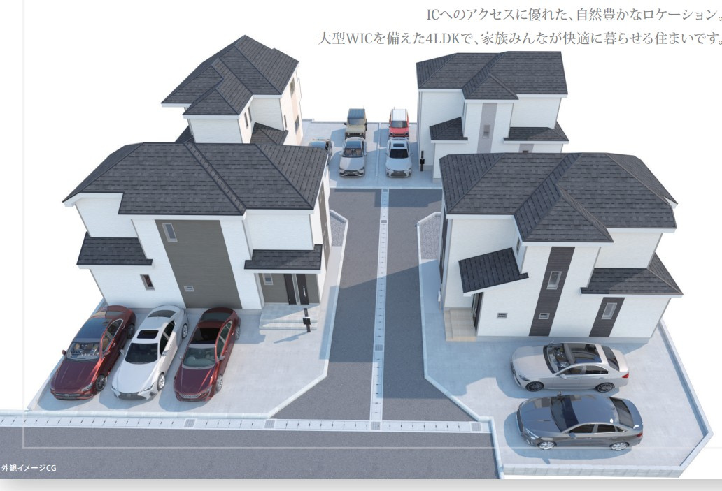 新築戸建　富士市伝法686番　全4棟D号棟の外観パース|外観パースです　D号棟