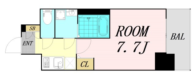 S-RESIDENCE難波EAST　仲介手数料無料の間取り