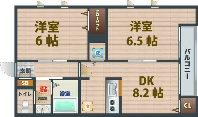 【間取り】 | フォレスト松が丘 | 2DKのお部屋です。