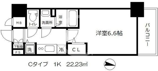 プレサンス梅田北オールの間取り|プレサンス梅田北オール　開放感のある間取り