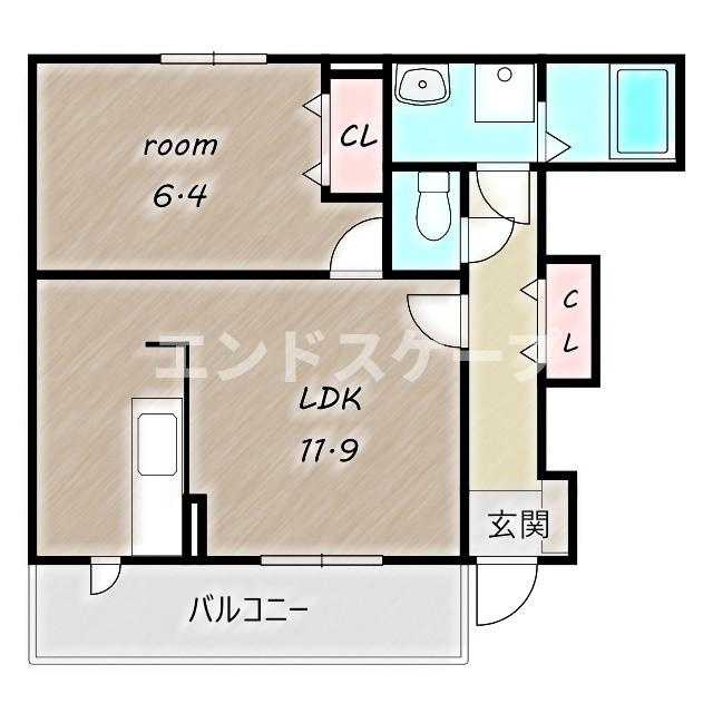 リュブミラーカⅡＡの間取り|高崎、前橋のお部屋探しはエンドスケープまで！お客様の理想お聞かせ下さい♪