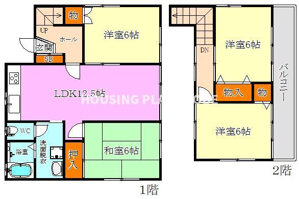 千守町２丁目貸家の間取り