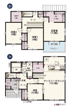 高崎市吉井町吉井第１期（全4棟）1号棟の間取り