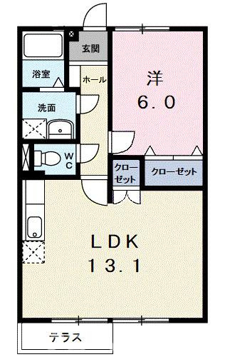メゾンジャルダン黒嶋Ｂの間取り