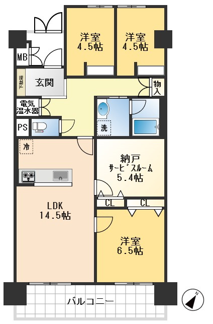 日興千里丘スカイマンションA棟の間取り