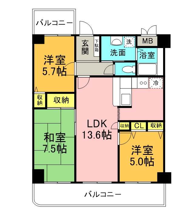 ハルフィー江坂の間取り