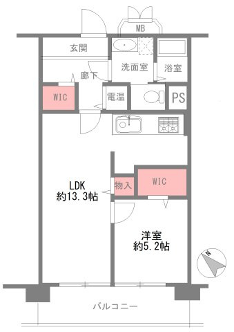 ユニハイム江戸堀の間取り