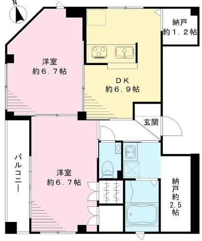 【間取り】 | ビューノ北新宿
