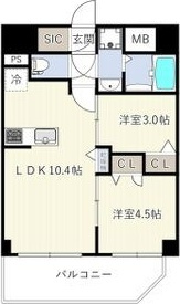 エスリードレジデンス　ザ・グラン南堀江の間取り