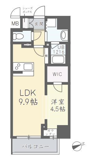 ルガールボニート新神戸の間取り
