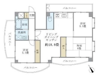墨田区押上１丁目の賃貸マンションの間取り