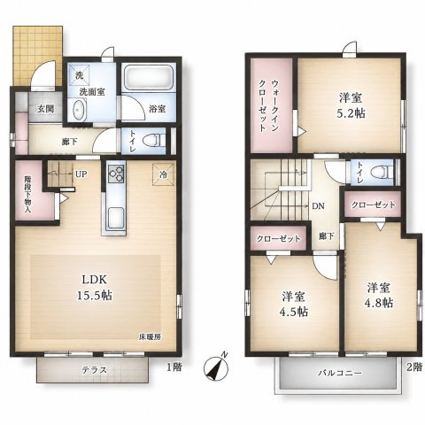 北町5丁目貸家の間取り