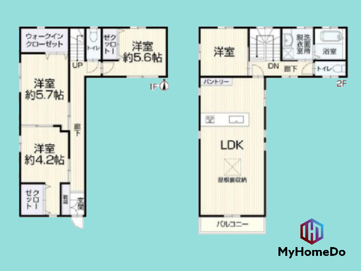 北区龍ノ口町３丁目の間取り|すべての洋室にクローゼットや大型収納が配置されており、お部屋をすっきりと広く保てます。