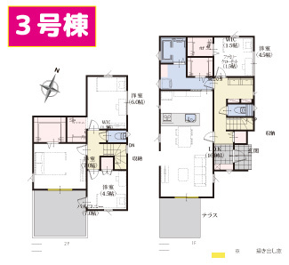 【間取り】 | 三島市梅名1期 新築建売分譲住宅 土地＋建物 TW06324 | 三島市梅名　3号棟　間取り図