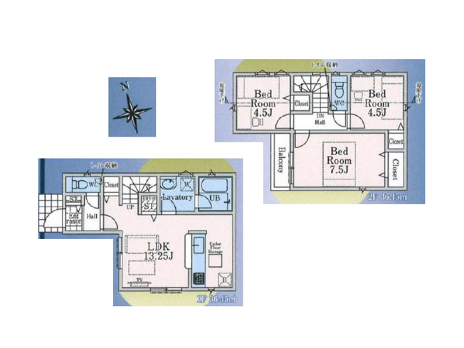 【間取り】 | 東久留米市前沢4丁目　新築一戸建住宅　全3棟　(保谷店) | 1号棟/リビングイン階段と対面式キッチン採用でご家族の仲が自然と深まる住まい。※図面を基に作成しています。現況と異なる場合は現況を優先いたします。