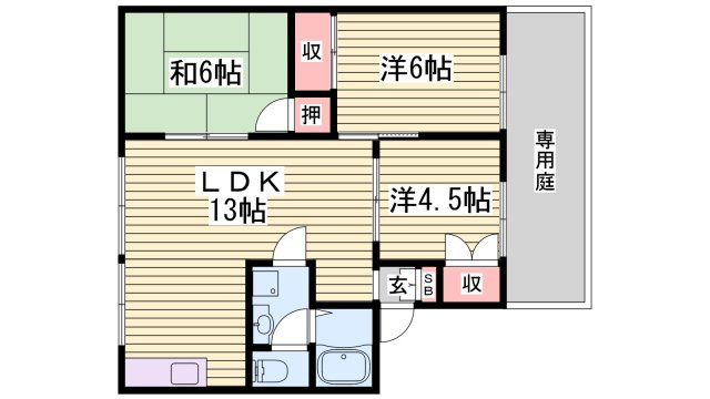 セジュール北八代　A棟の間取り