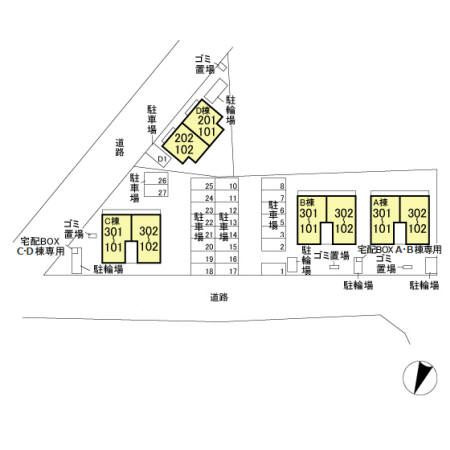 グランドゥール 高柳　Aの区画図