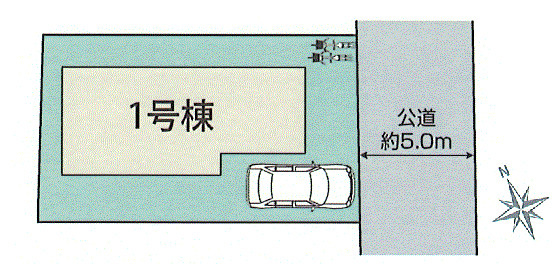 昭島市朝日町5丁目　新築戸建全1棟の区画図