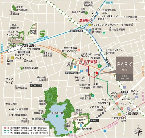 パークアクシス北千束ＭＯＣＸＩＯＮの地図