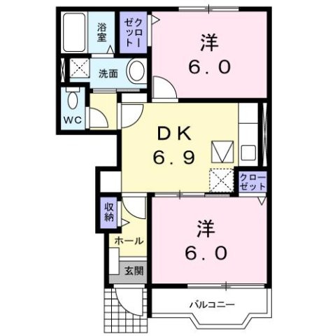 ディアコート鎌倉Ⅰの間取り