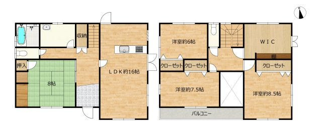 岬町リフォーム中　戸建て①の間取り