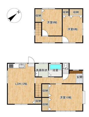宇部市岬町三丁目戸建て②の間取り