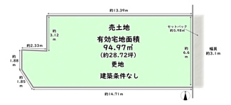 【土地図】 | 右京区太秦安井西裏町　建築条件なし
