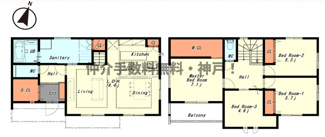 【間取り】 | 神戸市須磨区若草町3丁目　新築戸建　仲介手数料無料！ | 須磨区若草町3　新築　仲介手数料無料！