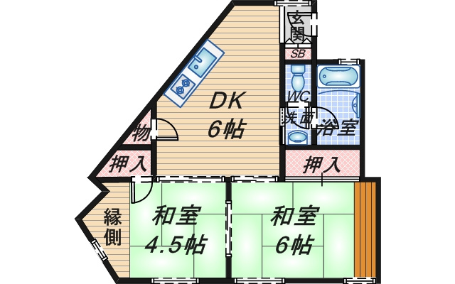 岡崎橋第二市街地住宅の間取り