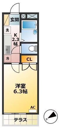 第Ⅱメゾン谷端の間取り