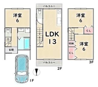 【間取り】 | 右京区太秦安井藤ノ木町