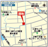 仲介手数料不要　ブルーミングガーデン東区下江津2丁目【画図小・湖東中】の地図