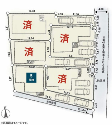 【区画図】 | 厚木市妻田南　全５棟　新築住宅