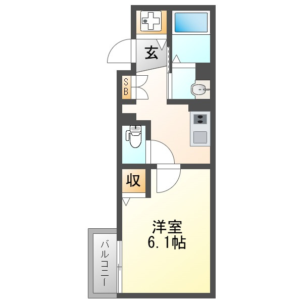 ヴェルメゾン三津屋中の間取り