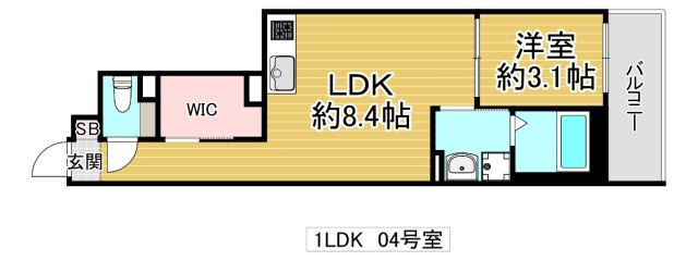 大阪市鶴見区今津中１丁目の賃貸マンションの間取り
