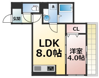 【間取り】 | フェリオ桃谷　仲介手数料無料