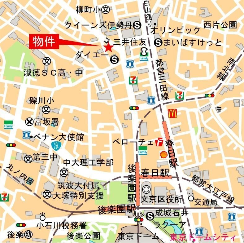 ボヌール小石川αの地図
