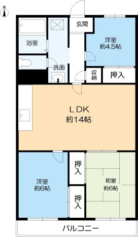 メゾン上高丸の間取り|３LDK
