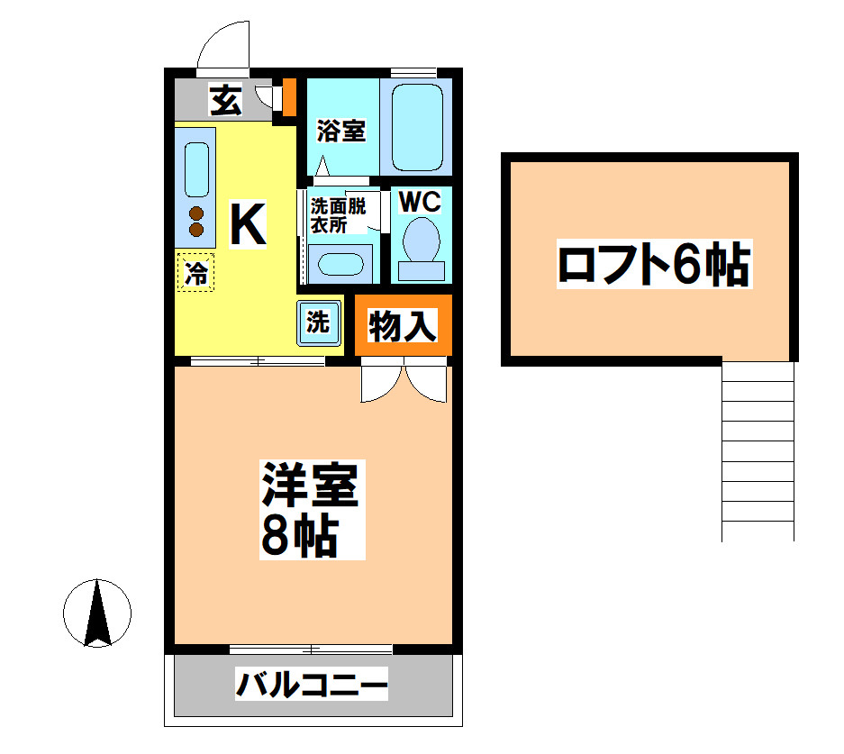 三鷹市下連雀１丁目のアパートの間取り