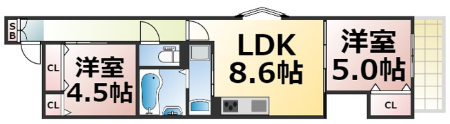 【間取り】 | クリエオーレ林寺　仲介手数料無料