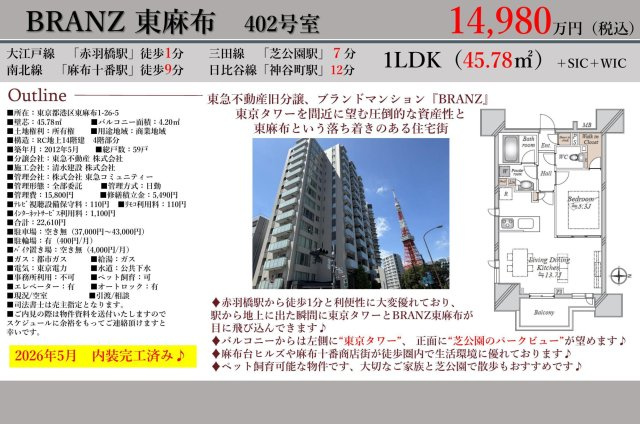 【その他】 | BRANZ東麻布　仲介手数料無料＋70万円現金プレゼント中