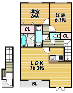 【間取り】 | ”エリタージュ鶴見”