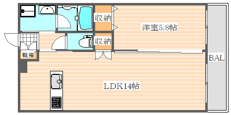 ボヌール博多の間取り|使いやすい間取りです。
