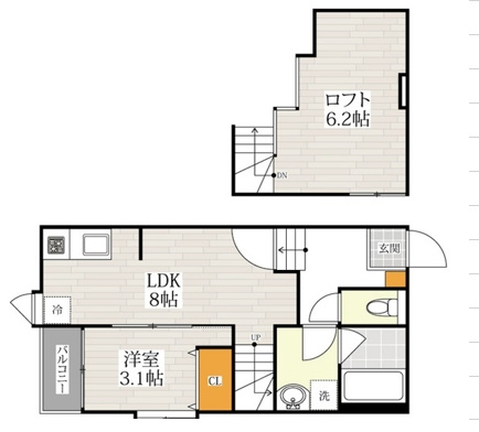 メゾンドバロン諸岡の間取り|使いやすい間取りです。