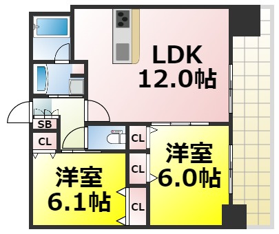 【間取り】 | エステムコート南堀江Ⅱレアリス 仲介手数料無料