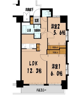 クリエート住吉の間取り|使いやすい間取りです。