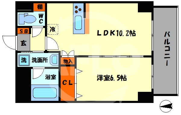 レシェンテ西梅田の間取り|レシェンテ西梅田　開放感のある間取り