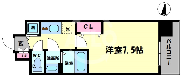 スワンズシティ梅田シエロの間取り|スワンズシティ梅田シエロ　開放感のある間取り