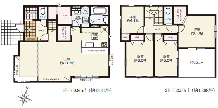『八王子市新築戸建て』八王子市元八王子町1-96-56【仲介手数料無料】　３期の間取り|～仲介手数料無料☆八王子ひなた不動産～八王子市元八王子町　新築戸建て