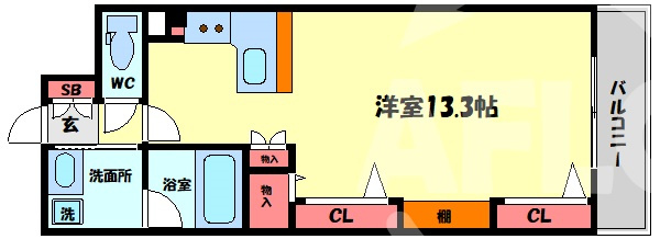 KAISEI梅田の間取り|KAISEI梅田　開放感のある間取り